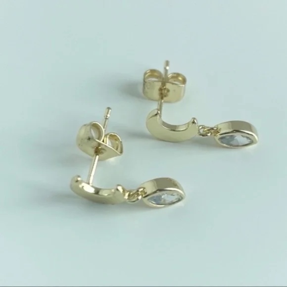 NEW Shashi Moon Teardrop Stud Earrings - Picture 3 of 4